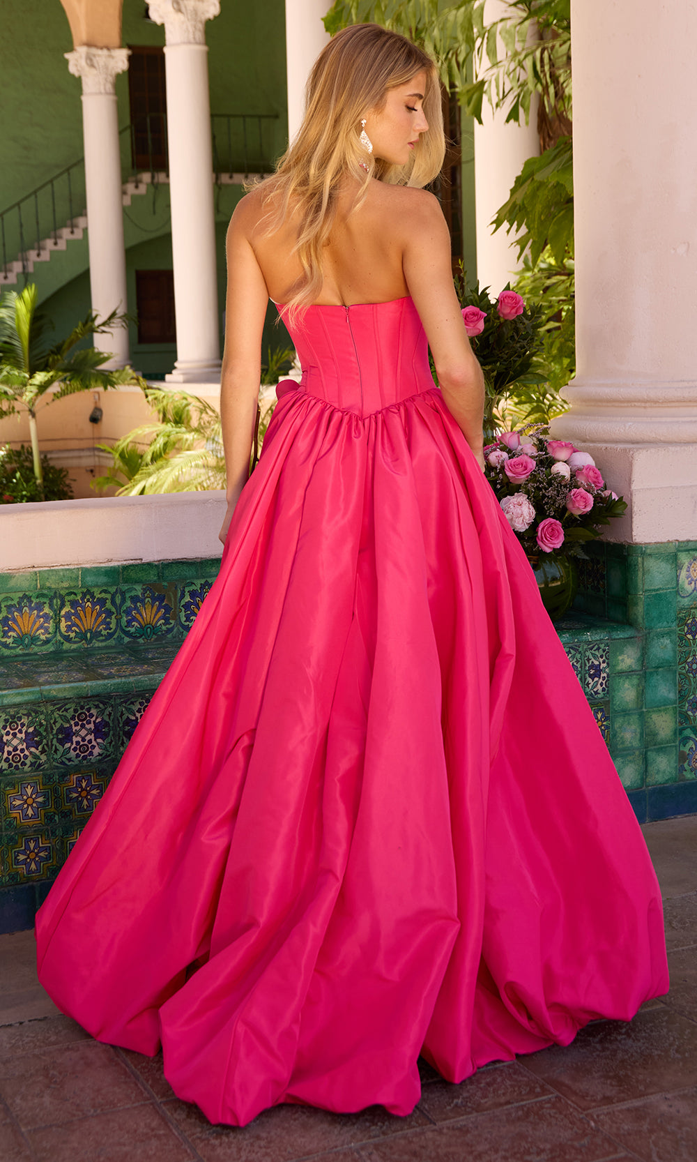 Ava Presley 47204 - Strapless Corset Bubble hem GownProm Dresses in Rose Pink 