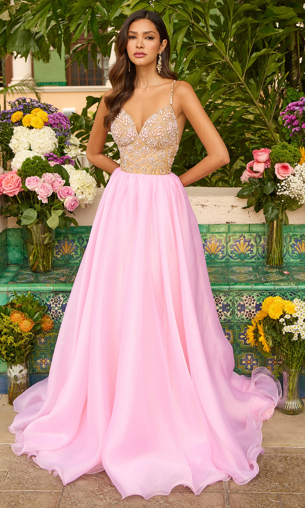 Ava Presley 47243 - Beaded Bodice Tulle BallgownBall Gowns