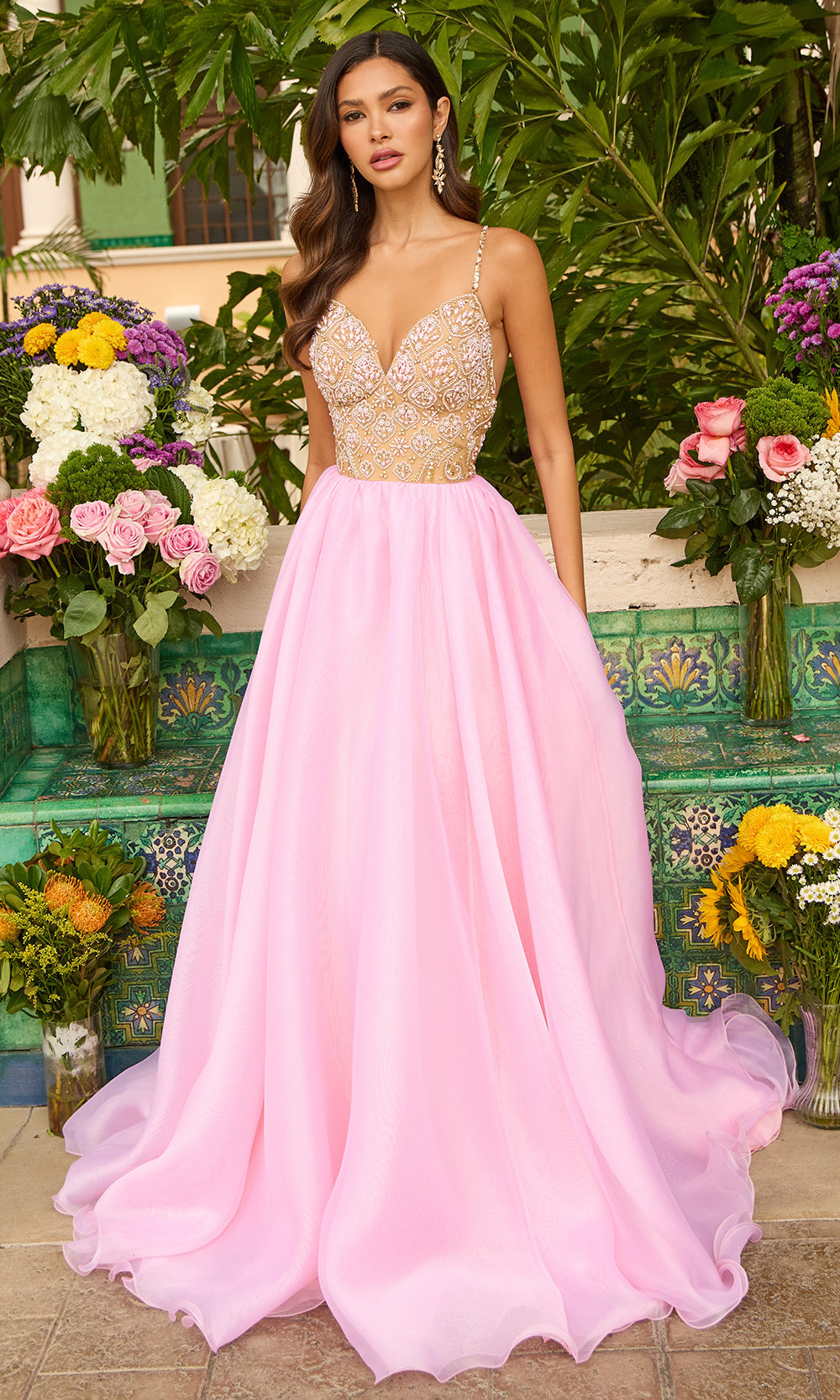 Ava Presley 47243 - Beaded Bodice Tulle BallgownBall Gowns