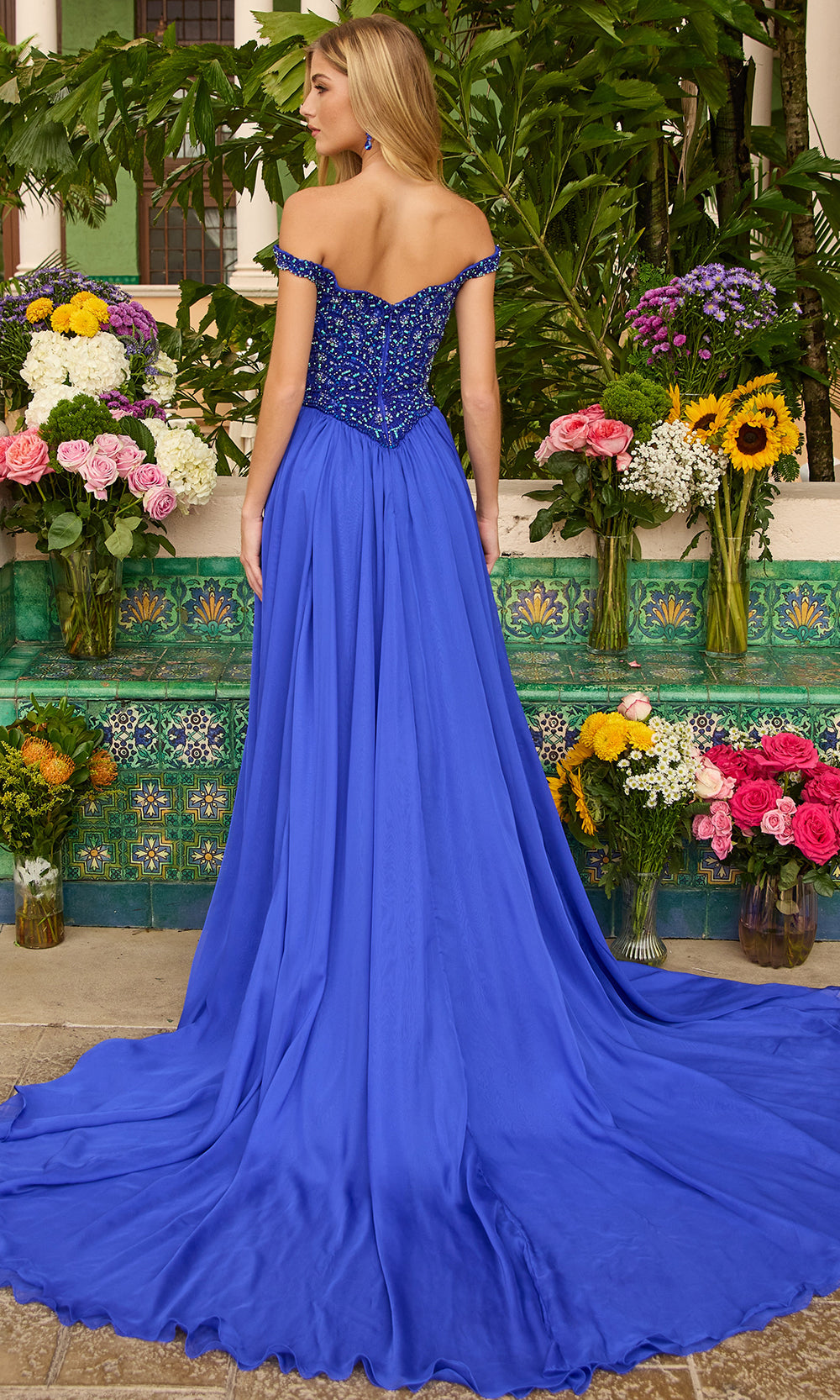 Ava Presley 47249 - Off?Shoulder Beaded Sweetheart Chiffon BallgownProm Dresses