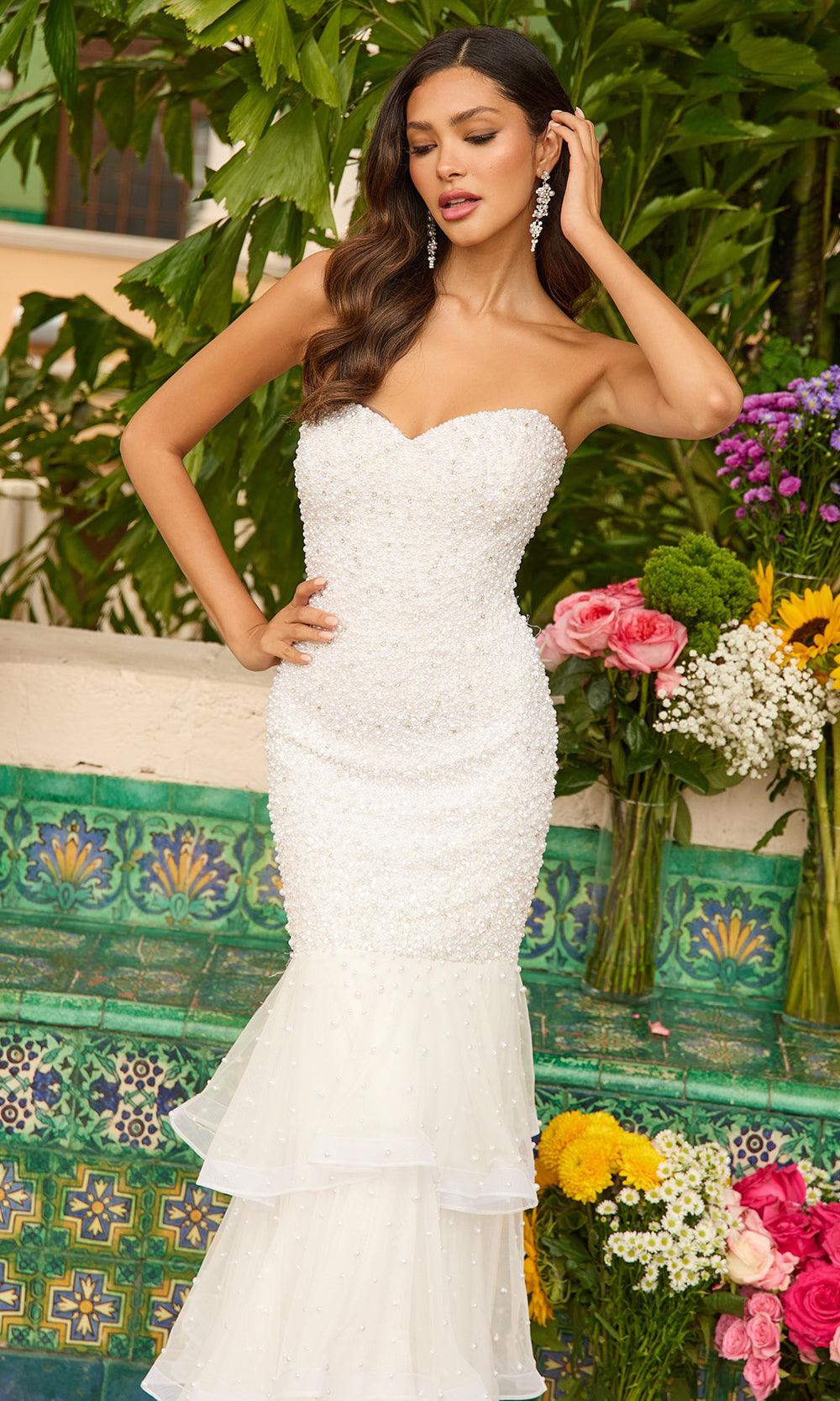 Ava Presley 47251 - Pearl Beaded Mermaid Evening DressProm Dresses