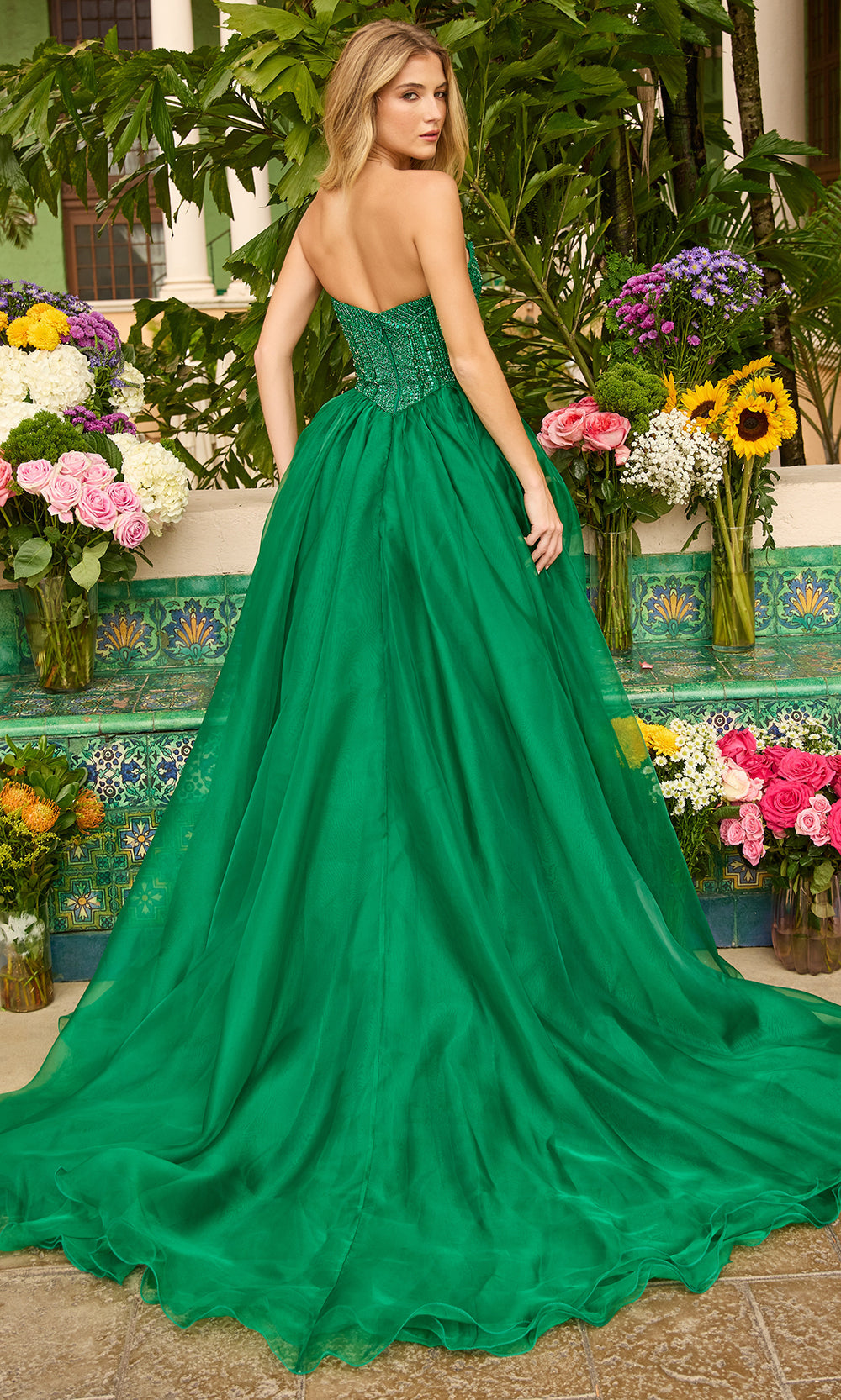 Ava Presley 47255 - Strapless Beaded Prom BallgownBall Gowns in Emerald