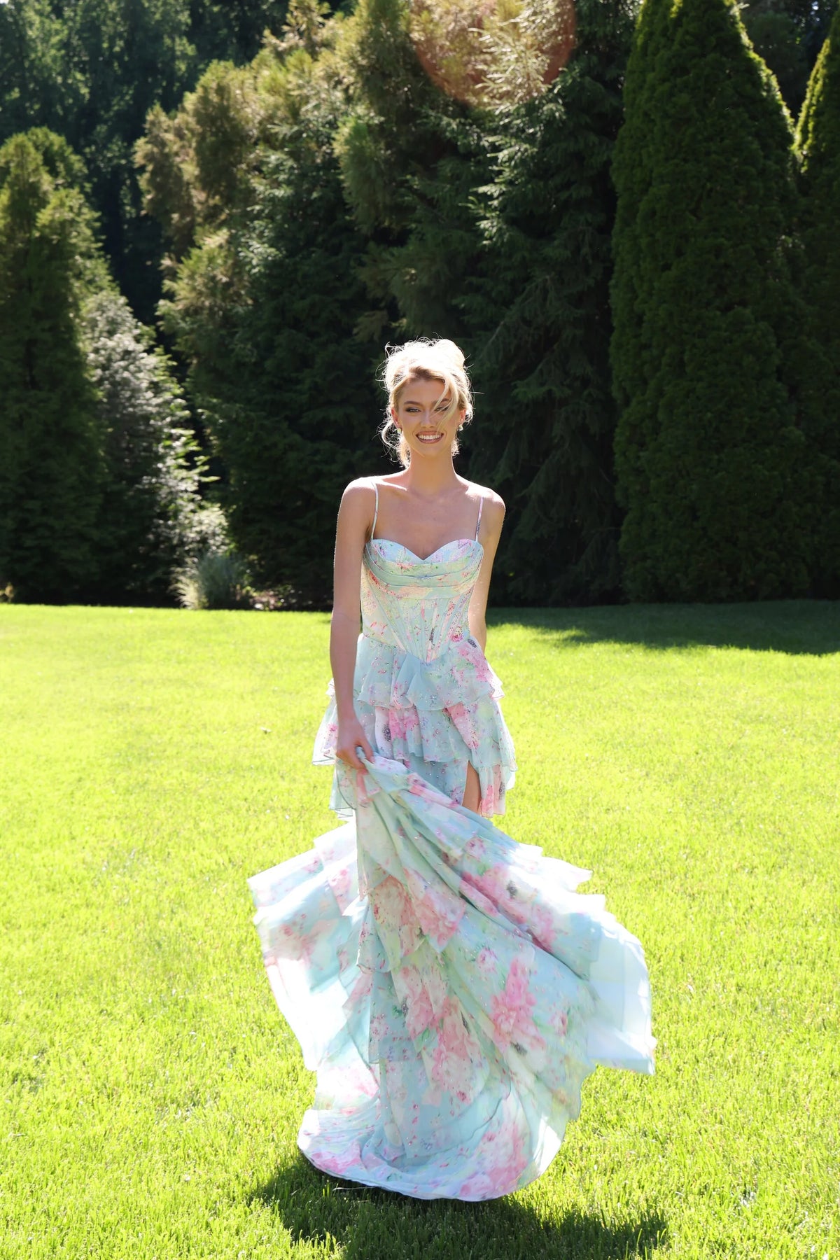 Jovani 47282 - A-Line Tiered Sleeveless Prom Gown