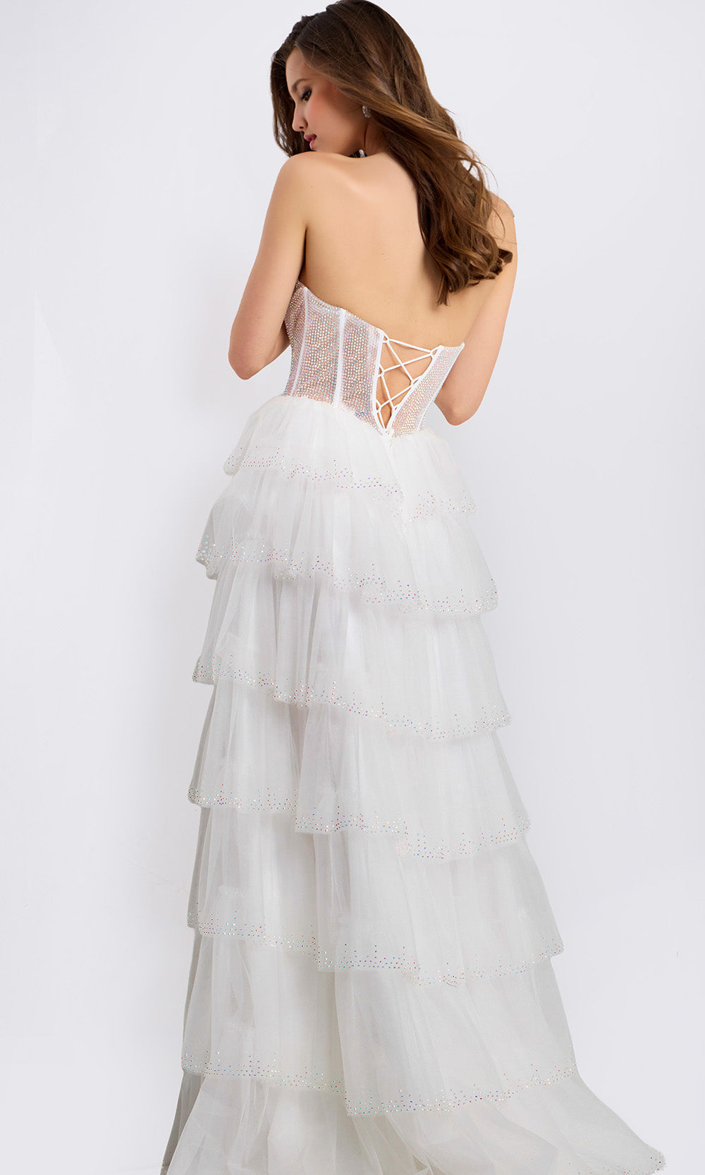Jovani 47290 - Straight Neck Illusion Corset Gown Prom Dresses