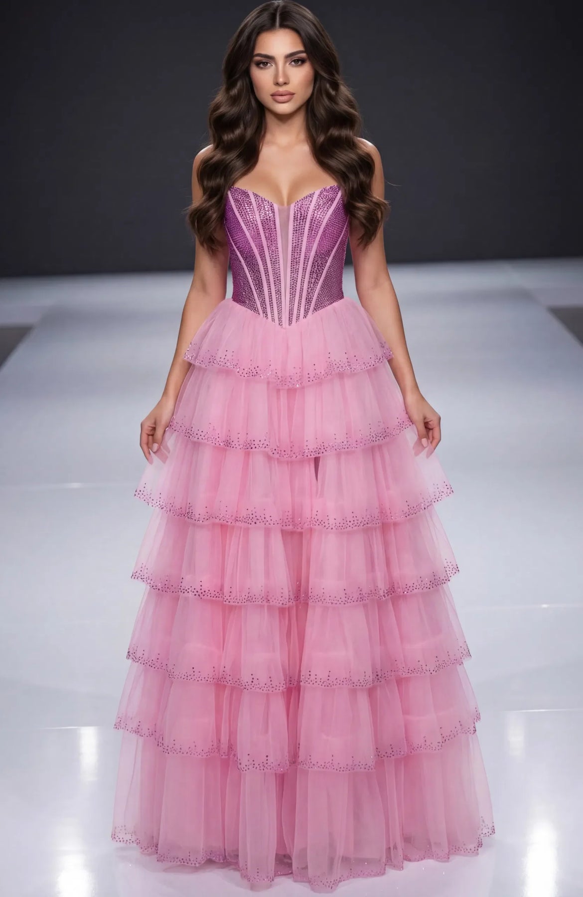 Jovani 47290 - Straight Neck Illusion Corset Gown Prom Dresses