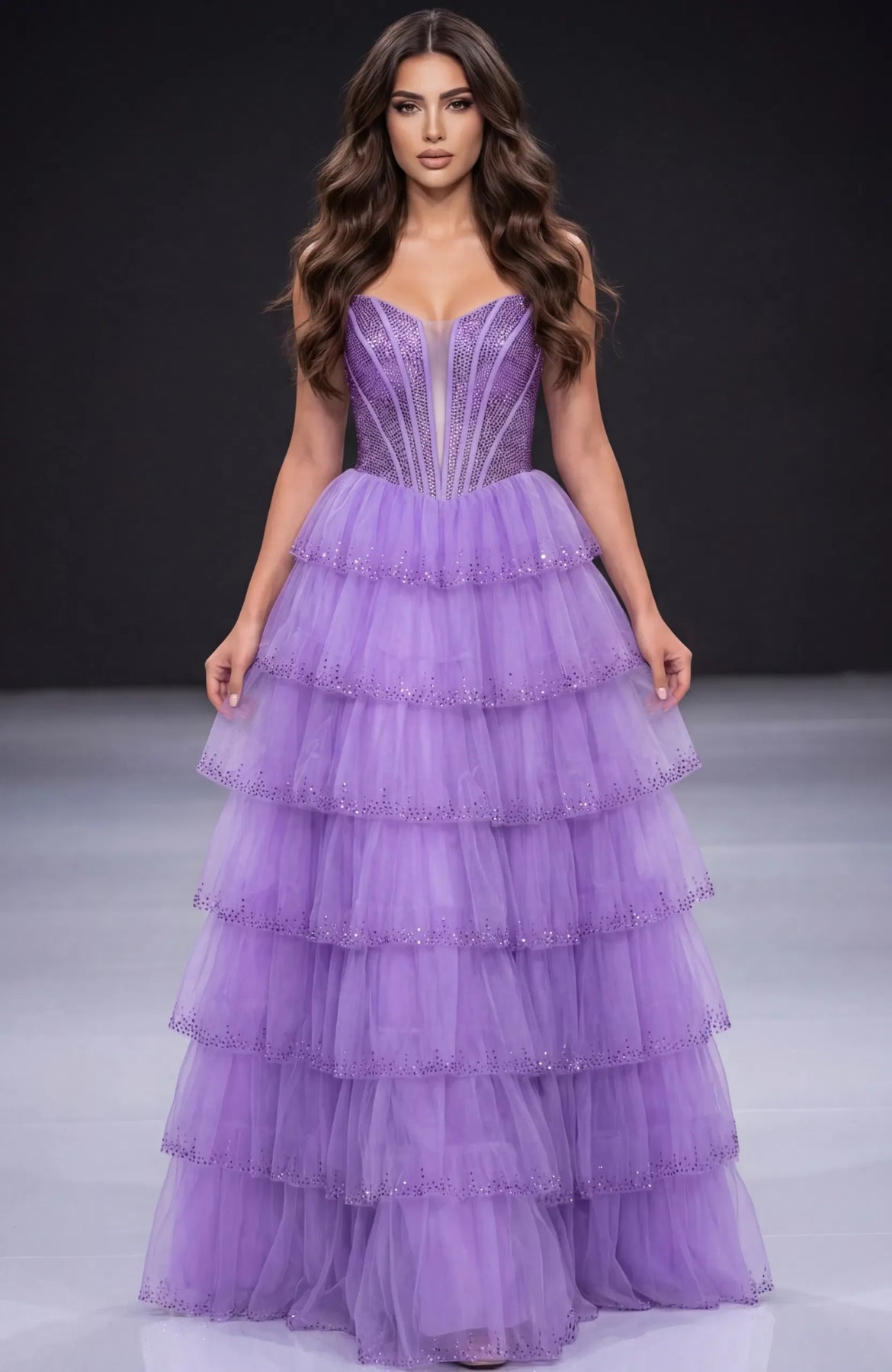 Jovani 47290 - Straight Neck Illusion Corset Gown Prom Dresses