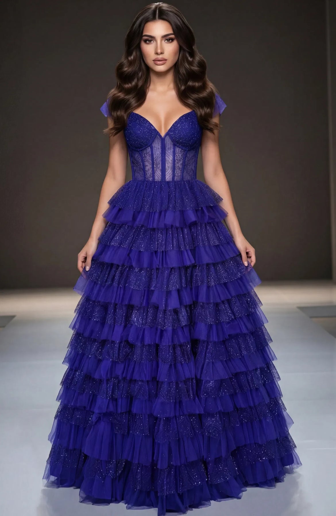 Jovani 47290 - Straight Neck Illusion Corset Gown Prom Dresses