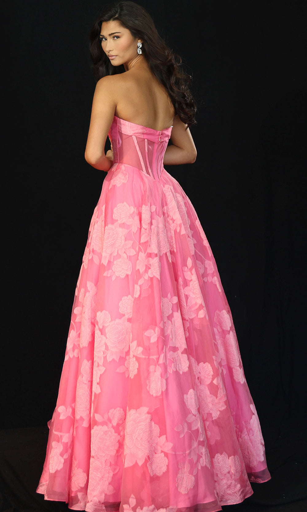 Jovani 47327 - Sweetheart Neckline Floral A-Line Gown
