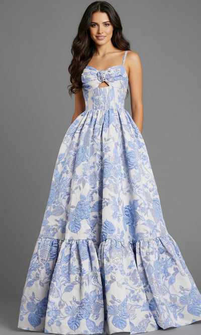 Jovani 47328 - Sweetheart Tiered Jacquard Ballgown Ball Gowns