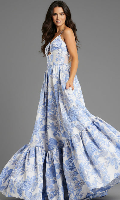 Jovani 47328 - Sweetheart Tiered Jacquard Ballgown Ball Gowns