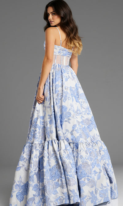 Jovani 47328 - Sweetheart Tiered Jacquard Ballgown Ball Gowns