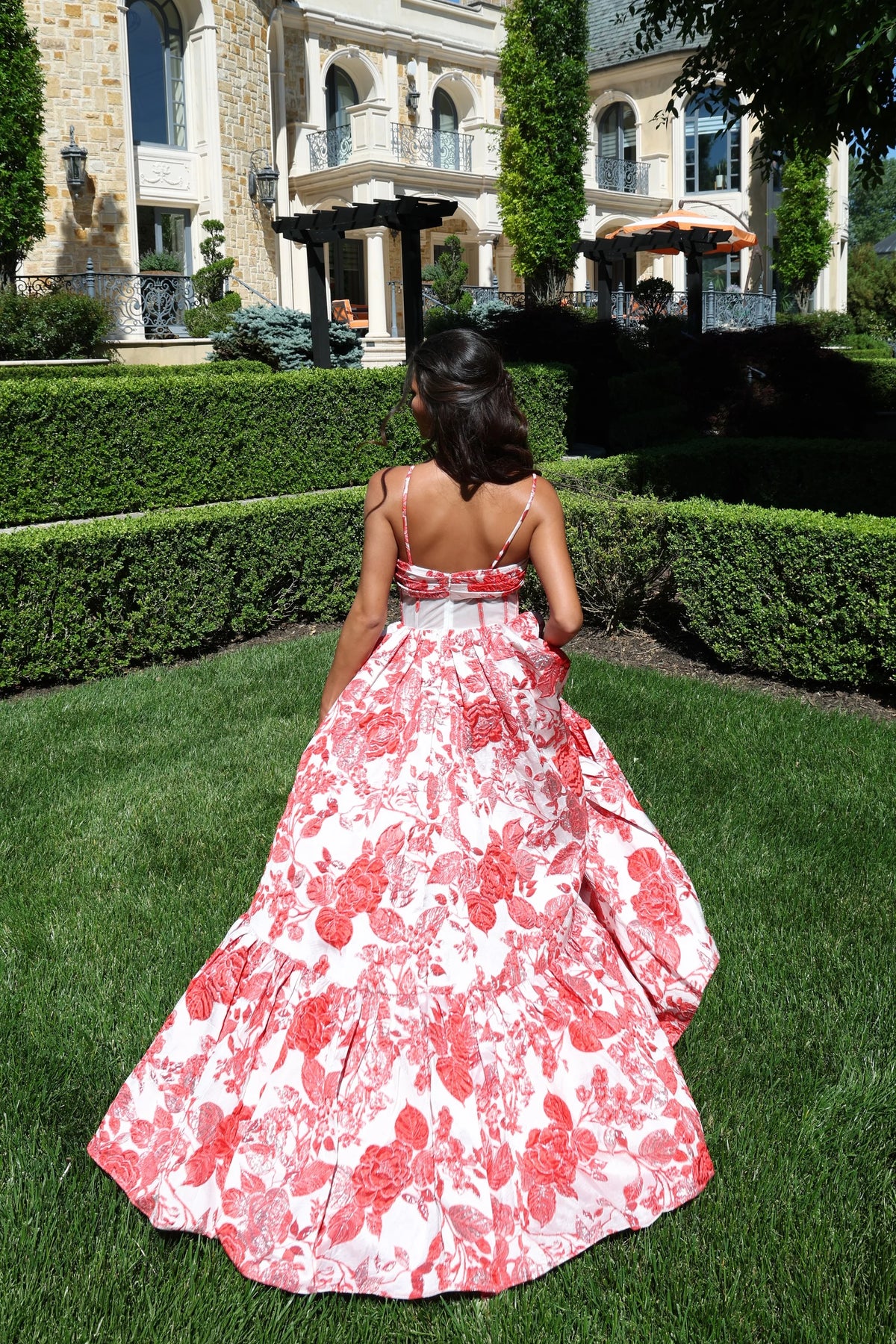 Jovani 47328 - Sweetheart Tiered Jacquard Ballgown