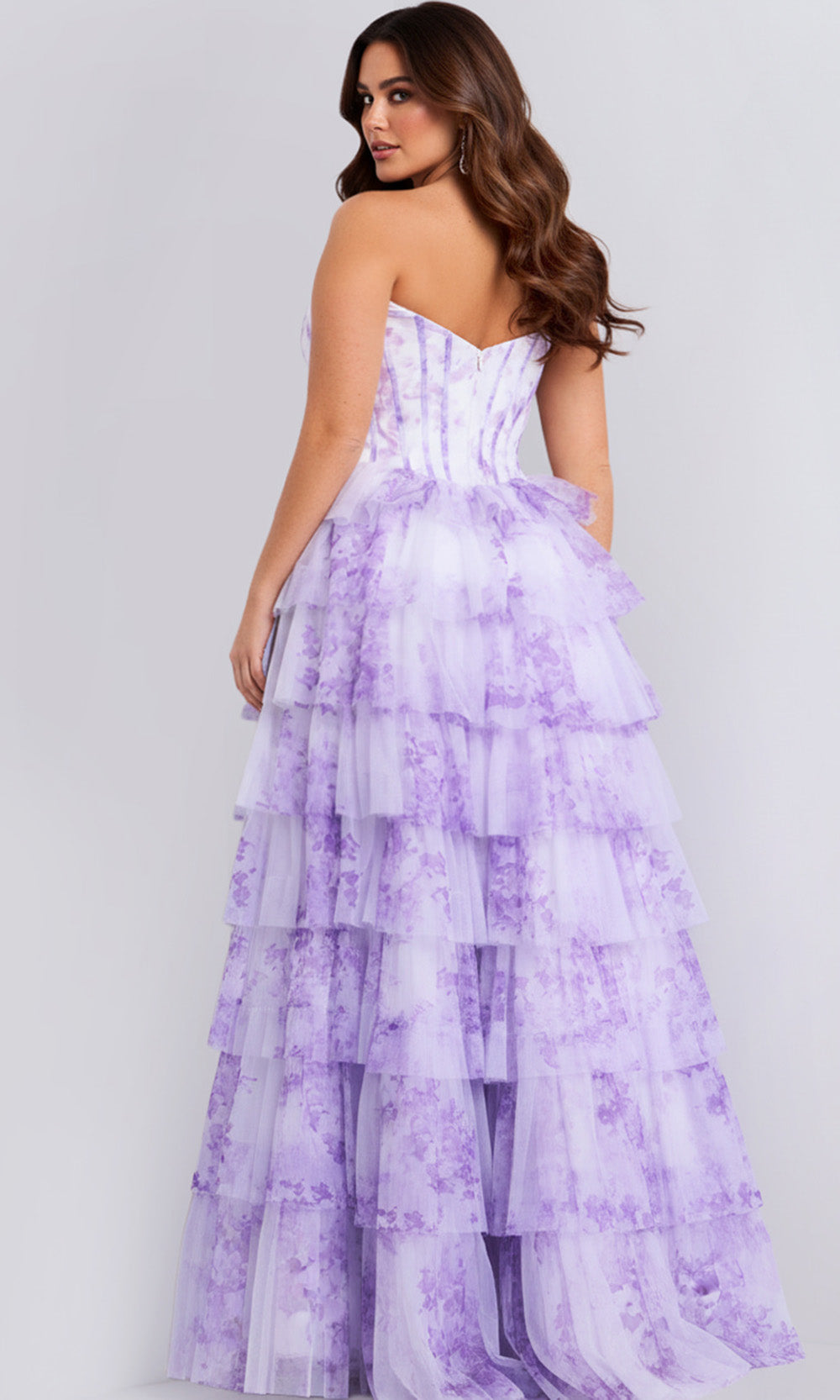 Jovani 47440 - Beaded Bust Sweetheart Printed Gown