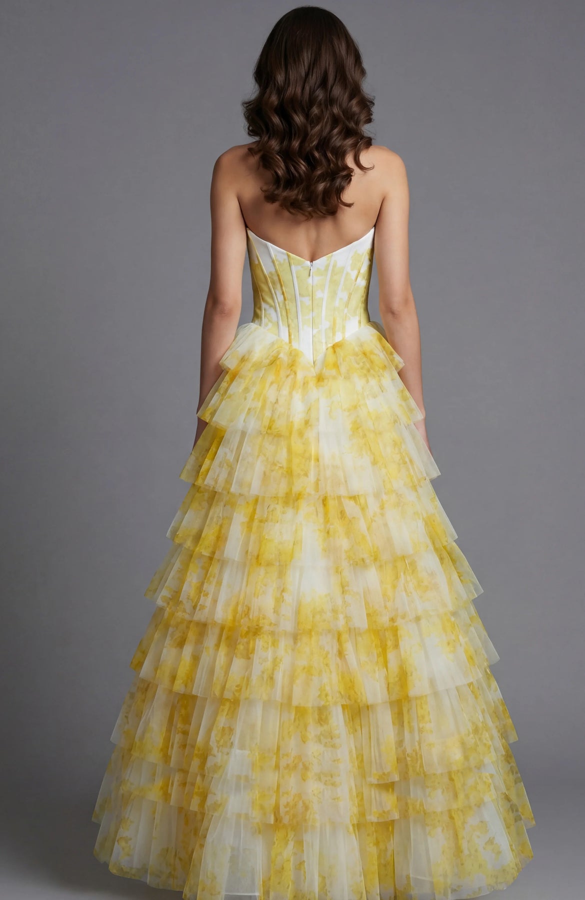Jovani 47440 - Beaded Bust Sweetheart Printed Gown