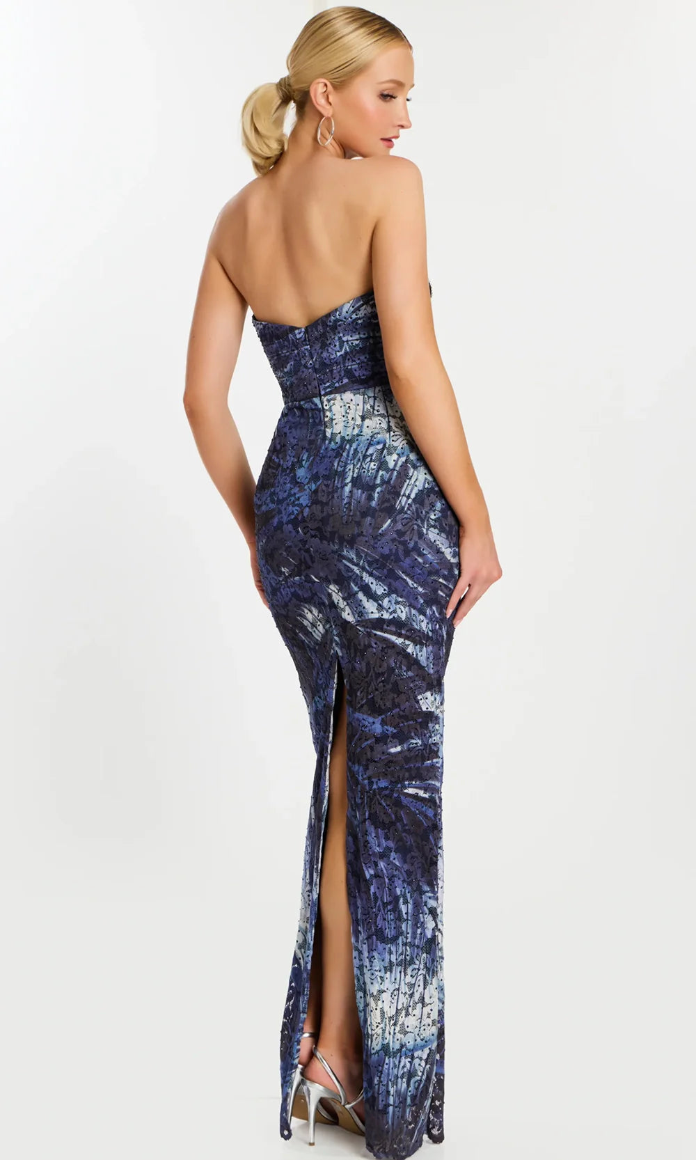 Jovani 47463 - Column Skirt Beaded Applique Long Gown Prom Dresses  in Multi 