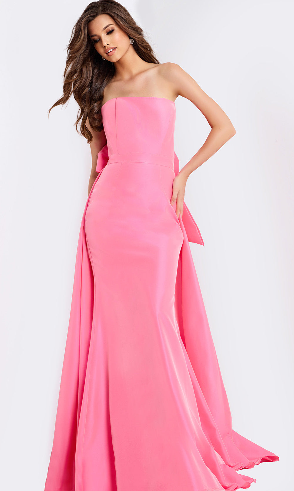 Jovani 47495 - Strapless Overskirt Gown with Back Bow