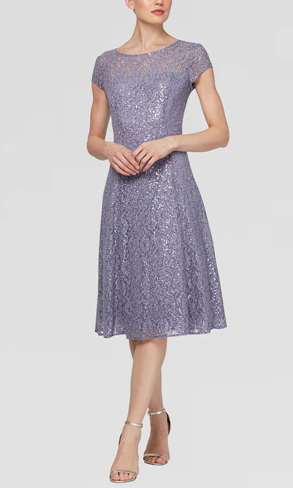 S.L. Fashions Dresses (SLNY) 9119129 - Cap Sleeve Sequin Lace Dress Mother of the Bride Dresses