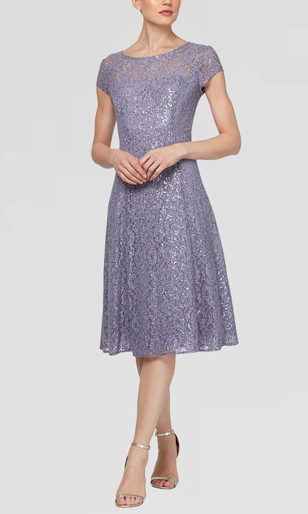 S.L. Fashions Dresses (SLNY) 9219129 - Scoop Neck Lace A-Line Dress Party Dresses