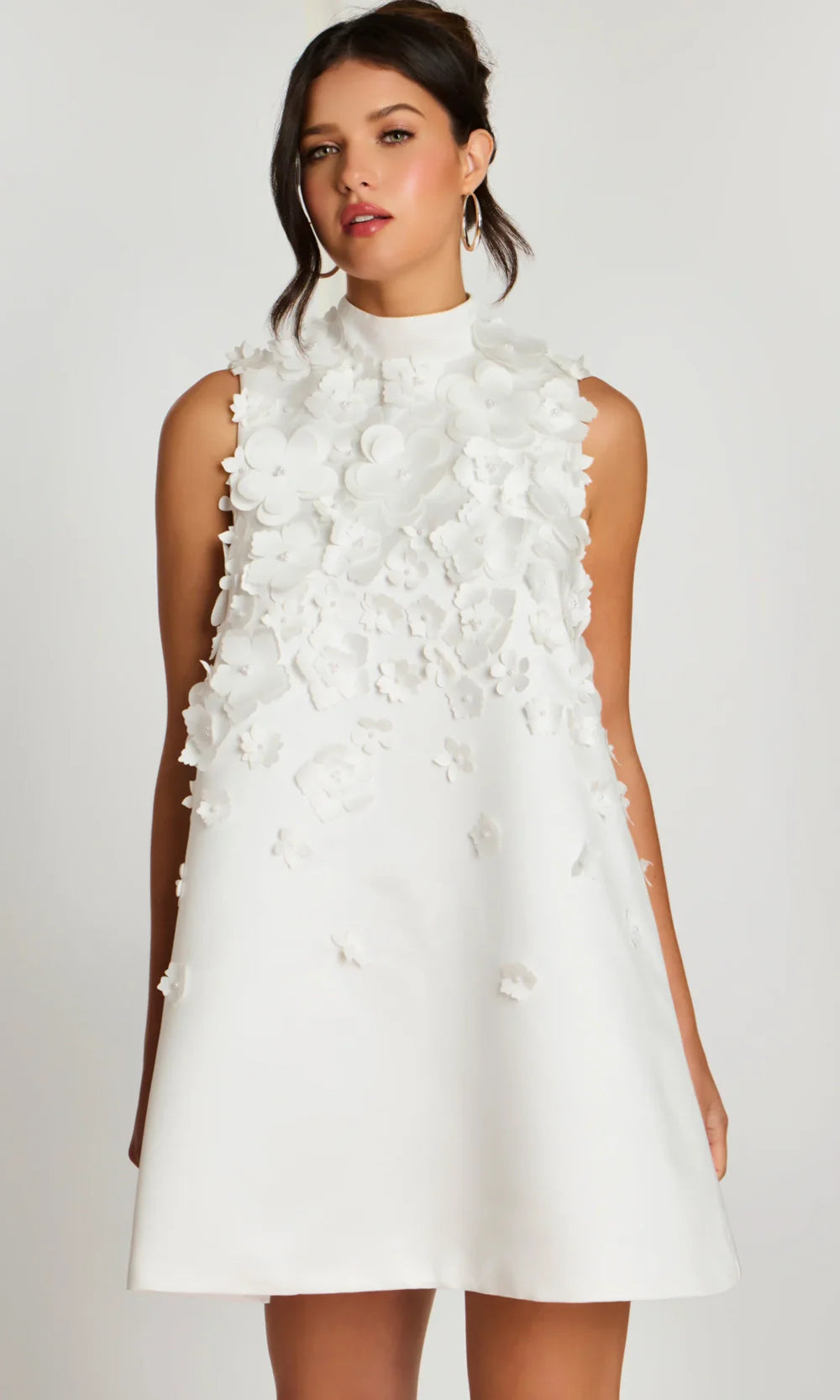 Jovani 47572 - Floral Embellished A-Line Short Dress Bridal Dresses  in Off White