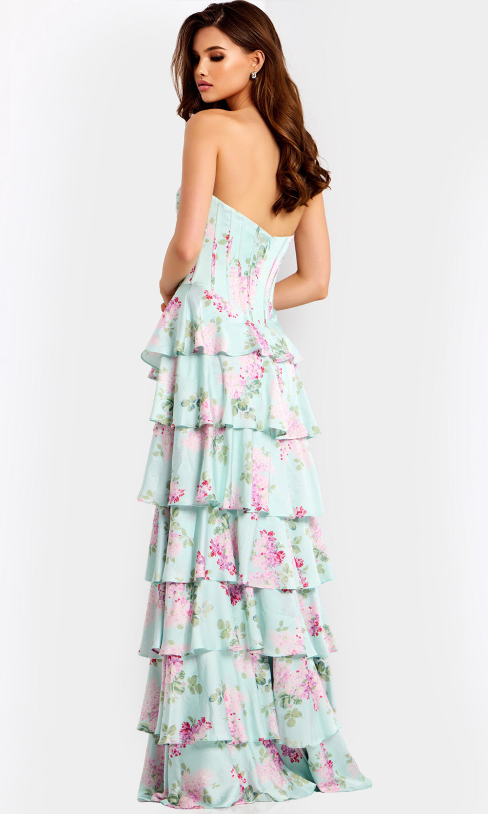 Jovani 47579 - Floral Pattern Sweetheart A-Line Gown
