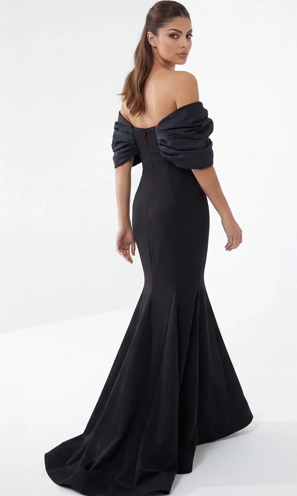 Jovani 47657 - Dramatic Sleeve Mermaid Evening Gown Special Occasion Dress In Black