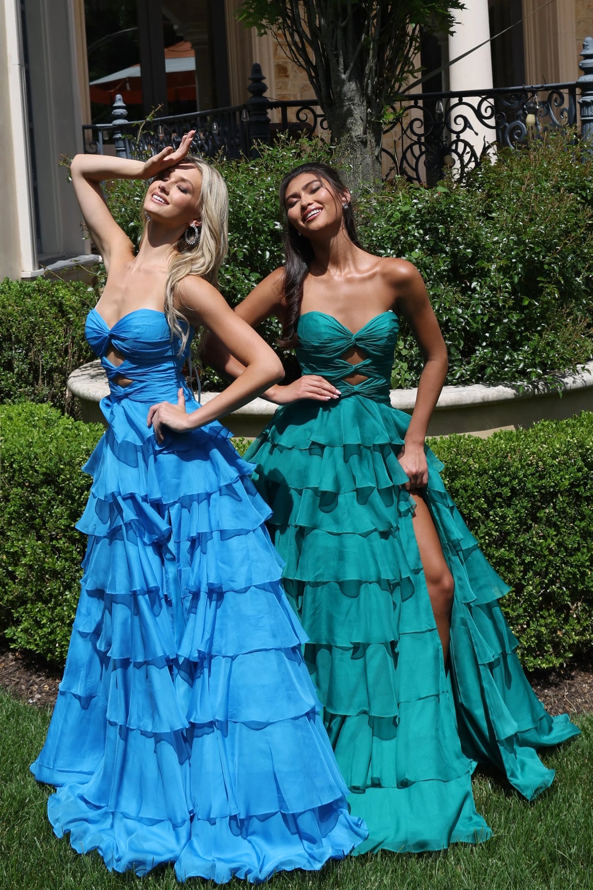 Jovani 47743 - Front Cutout Sweetheart Ruffle Gown