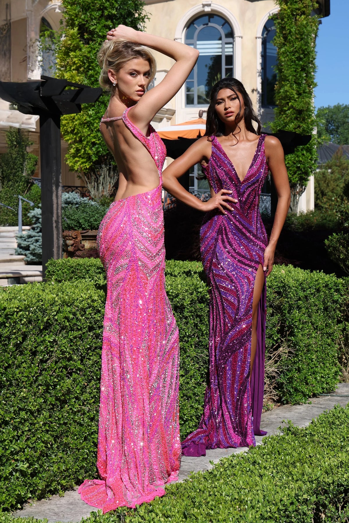 Jovani 47793 - V-Neckline Cutout Sequin Dress