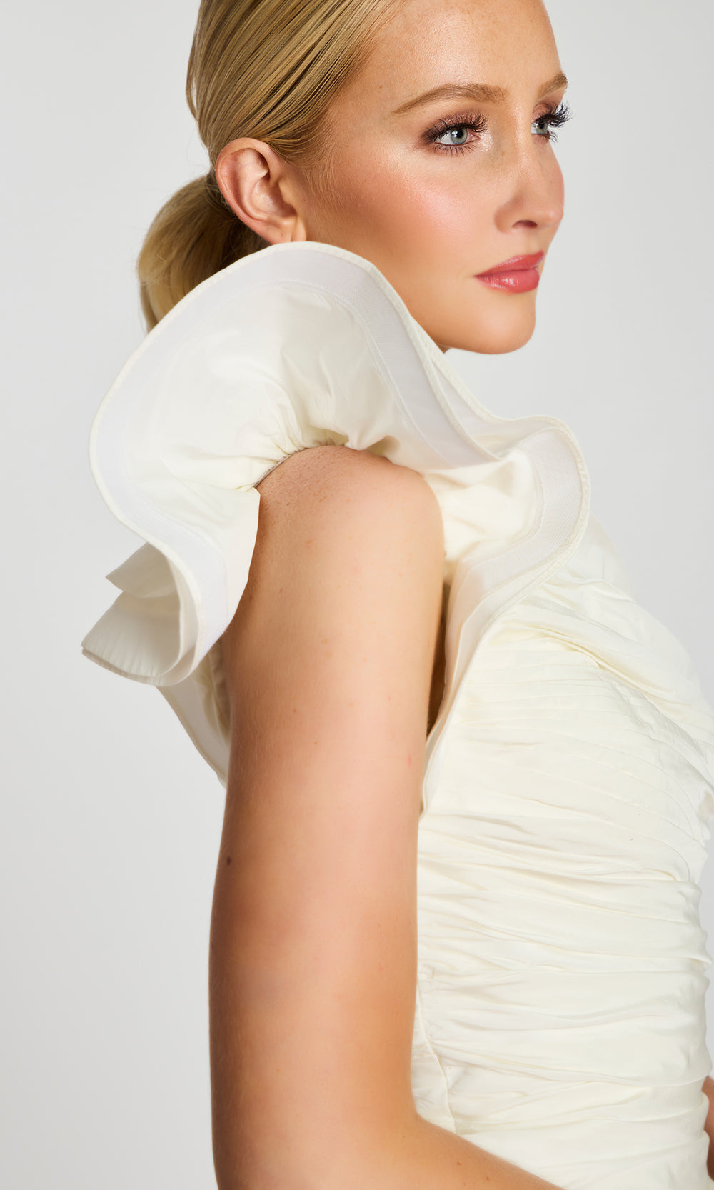 Jovani 47823 - One Shoulder Ruched Mini Dress Special Occasion Dress In White