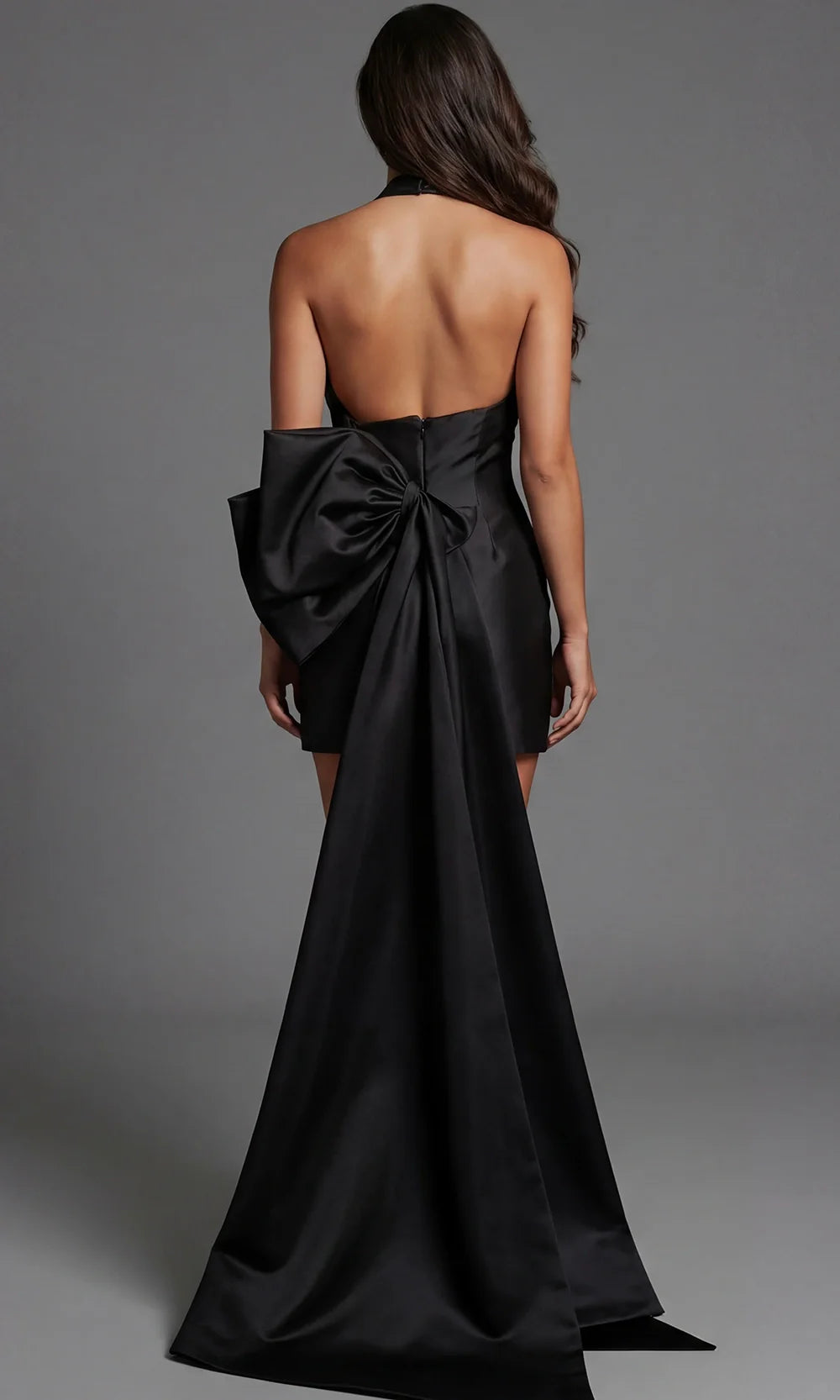 Jovani 47830 - Open Back Embellished Halter Short Dress Special Occasion Dress  in Black 