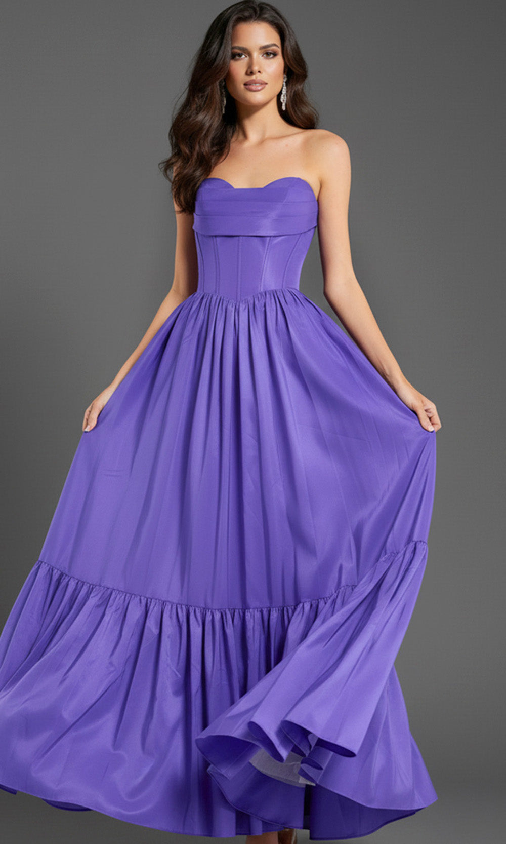Jovani 47883 - Strapless Tiered Prom Ballgown