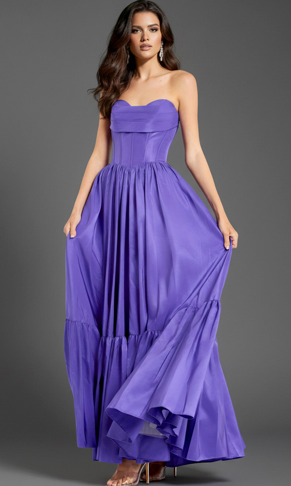 Jovani 47883 - Strapless Tiered Prom Ballgown Ball Gowns