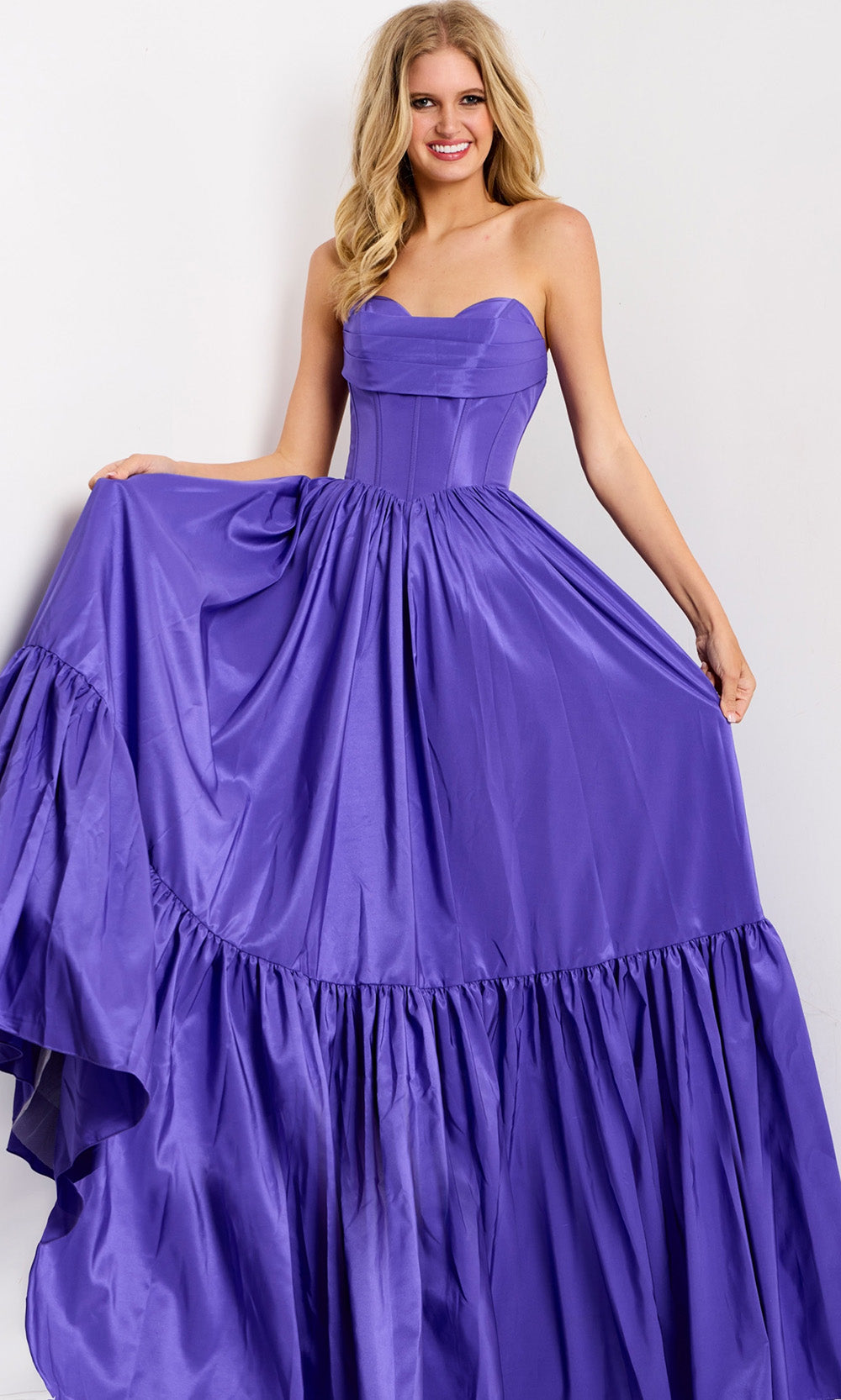 Jovani 47883 - Strapless Tiered Prom Ballgown Ball Gowns