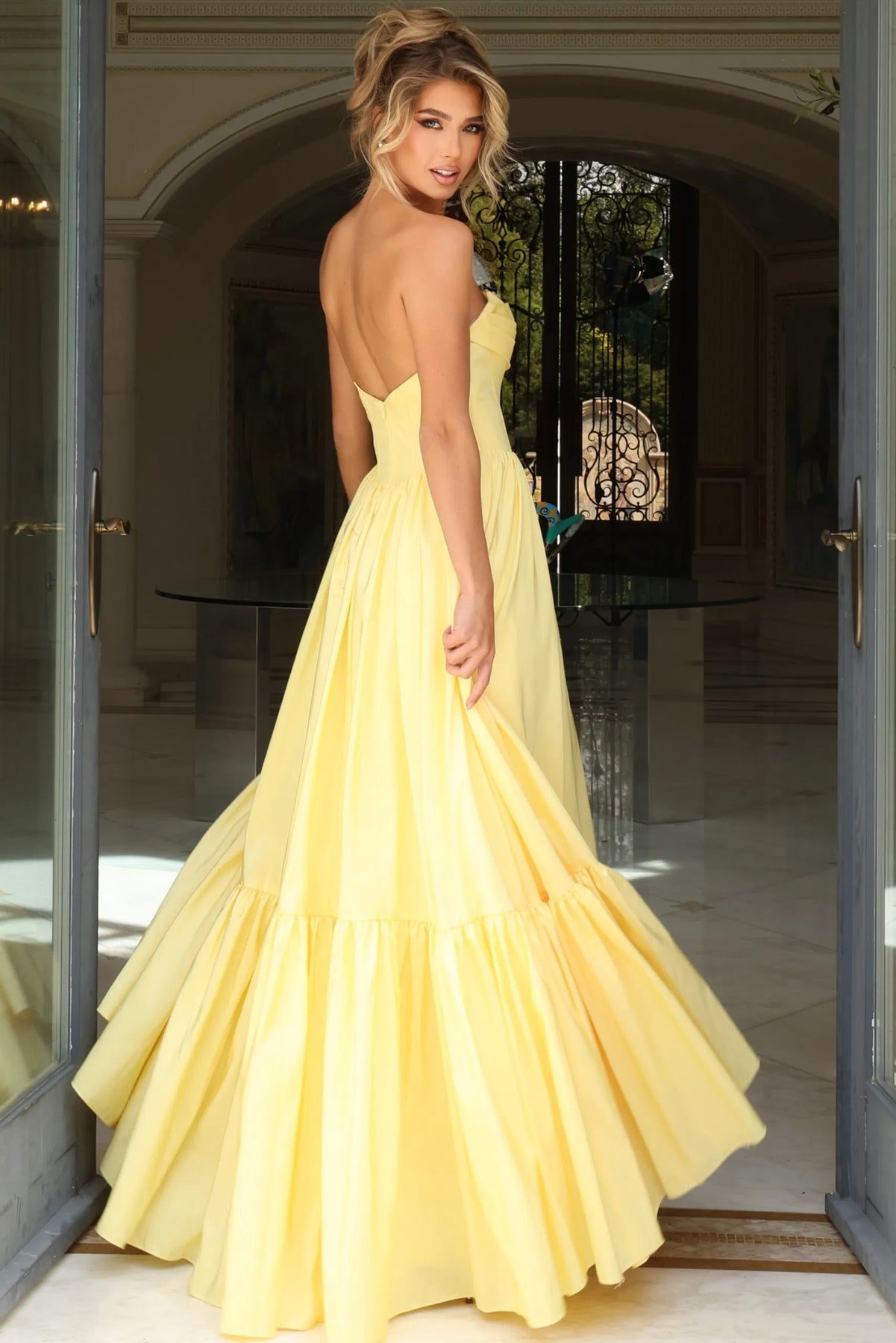 Jovani 47883 - Strapless Tiered Prom Ballgown