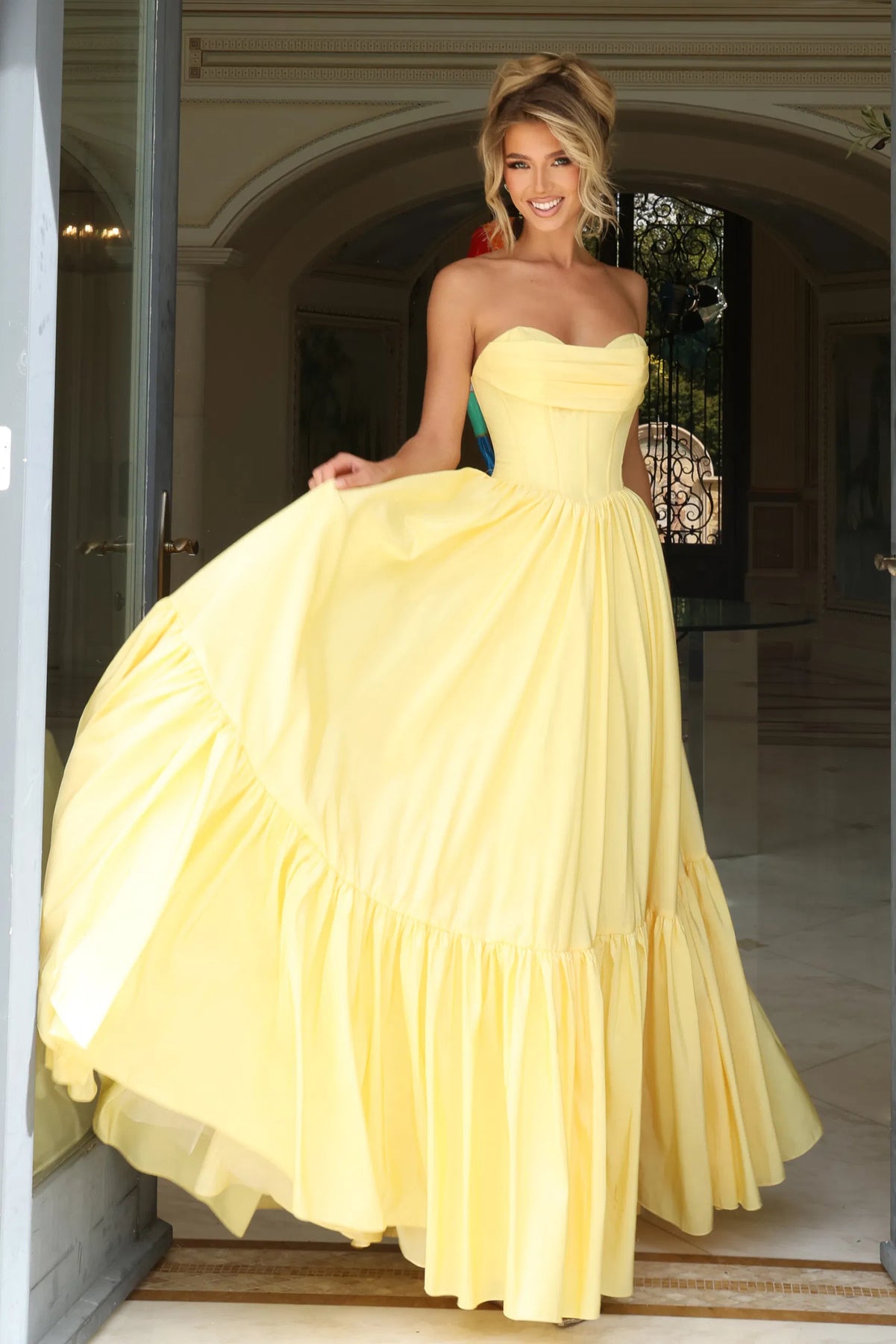 Jovani 47883 - Strapless Tiered Prom Ballgown