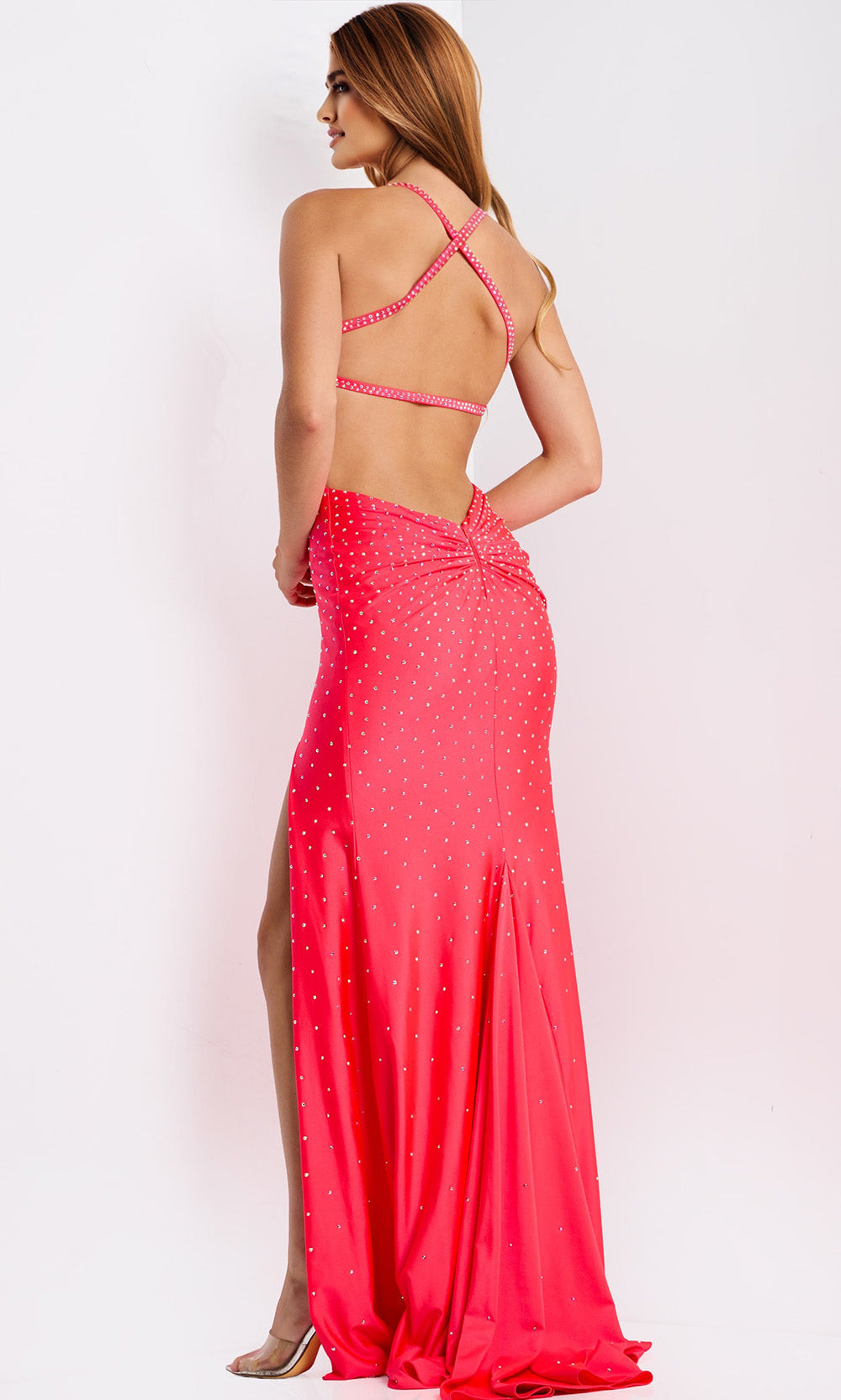 Jovani 48070 - Beaded Empire Waist Spaghetti Strap Gown