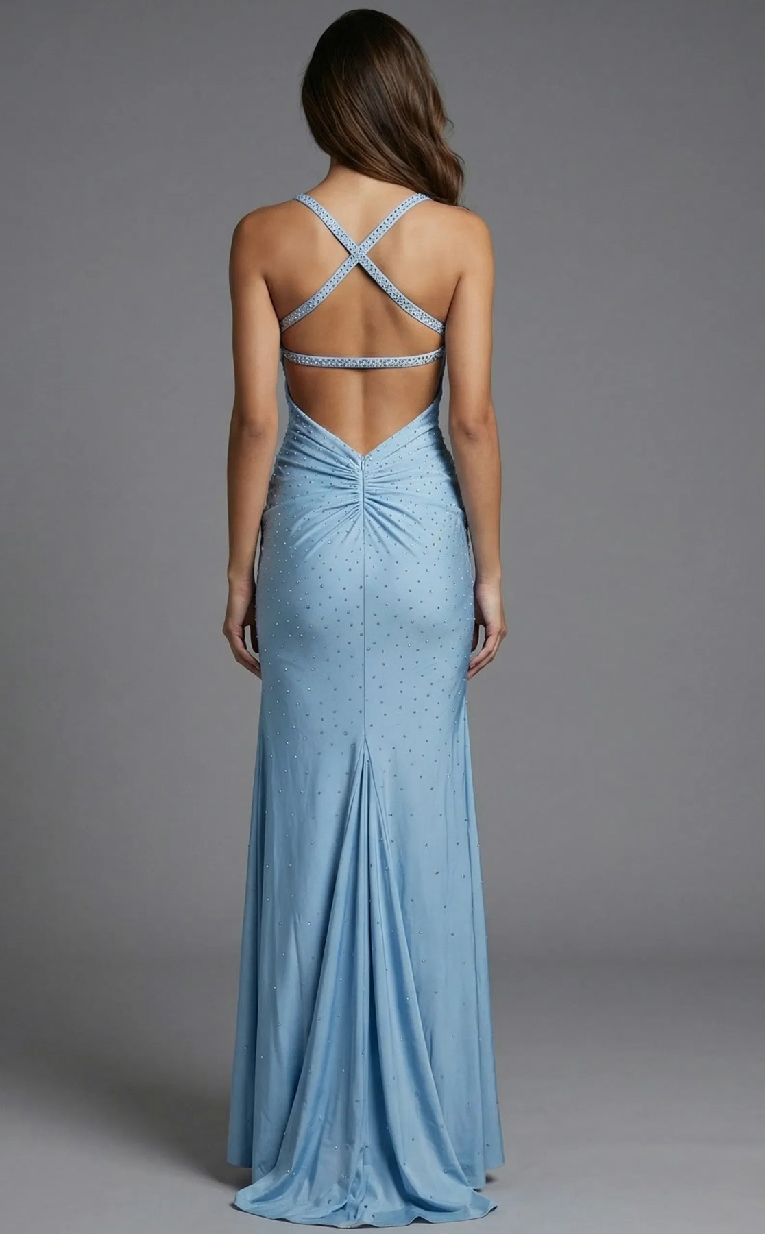 Jovani 48070 - Beaded Empire Waist Spaghetti Strap Gown Prom Dresses