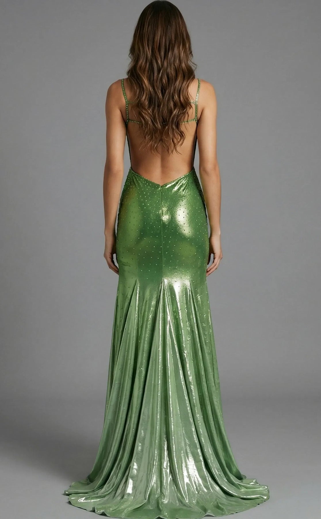 Jovani 48095 - Cutout Spaghetti Strap Ombre Gown Prom Dresses