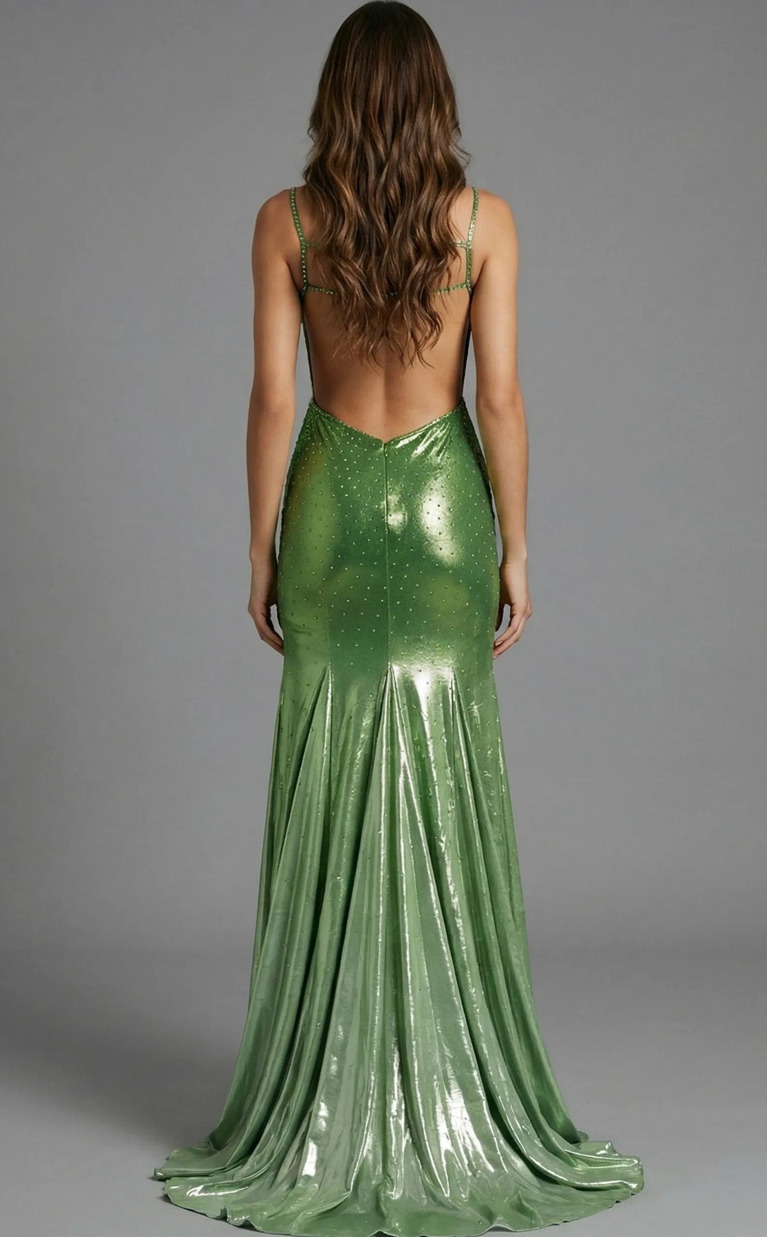 Jovani 48095 - Cutout Spaghetti Strap Ombre Gown