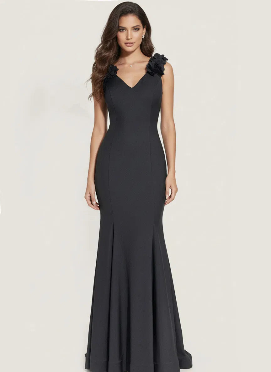 Jovani 48120 - Mermaid Prom Gown with Floral Applique