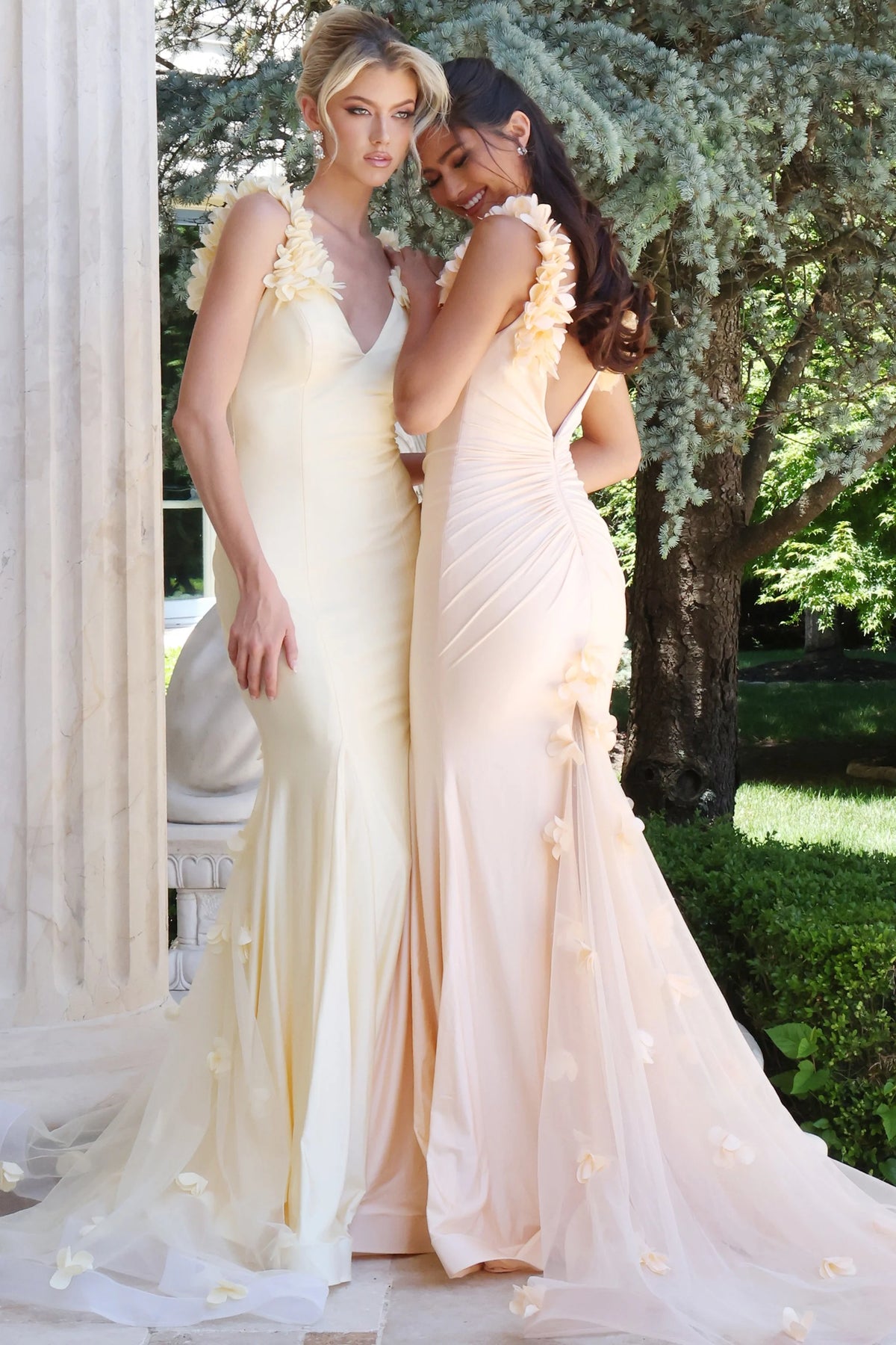 Jovani 48120 - Mermaid Prom Gown with Floral Applique