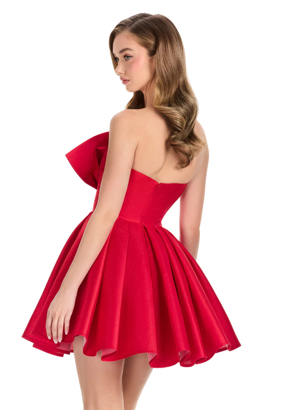 Ashley Lauren 4816 - Pleated Strapless Mikado Short Dress