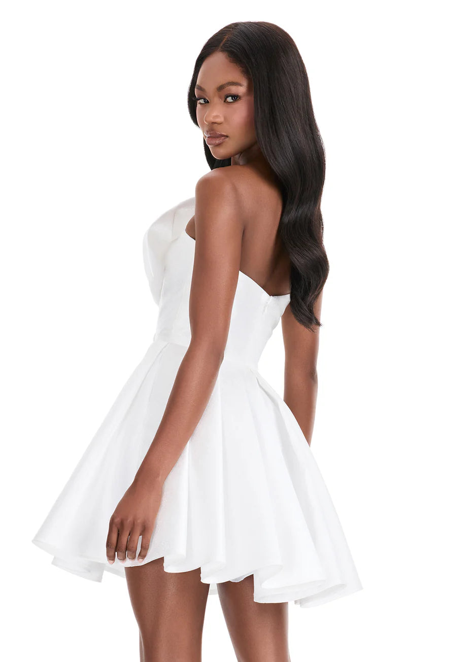 Ashley Lauren 4816 - Pleated Strapless Mikado Short Dress