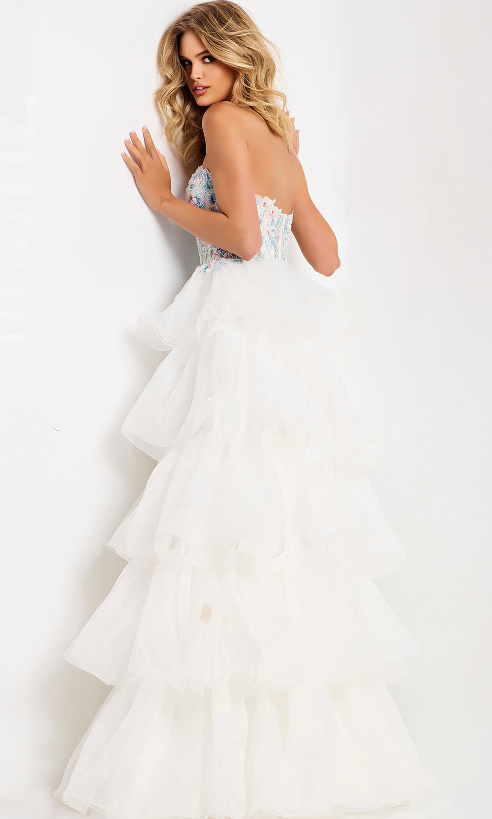 Jovani 48177 - Sweetheart Ruffle Gown with Floral Beading Prom Dresses