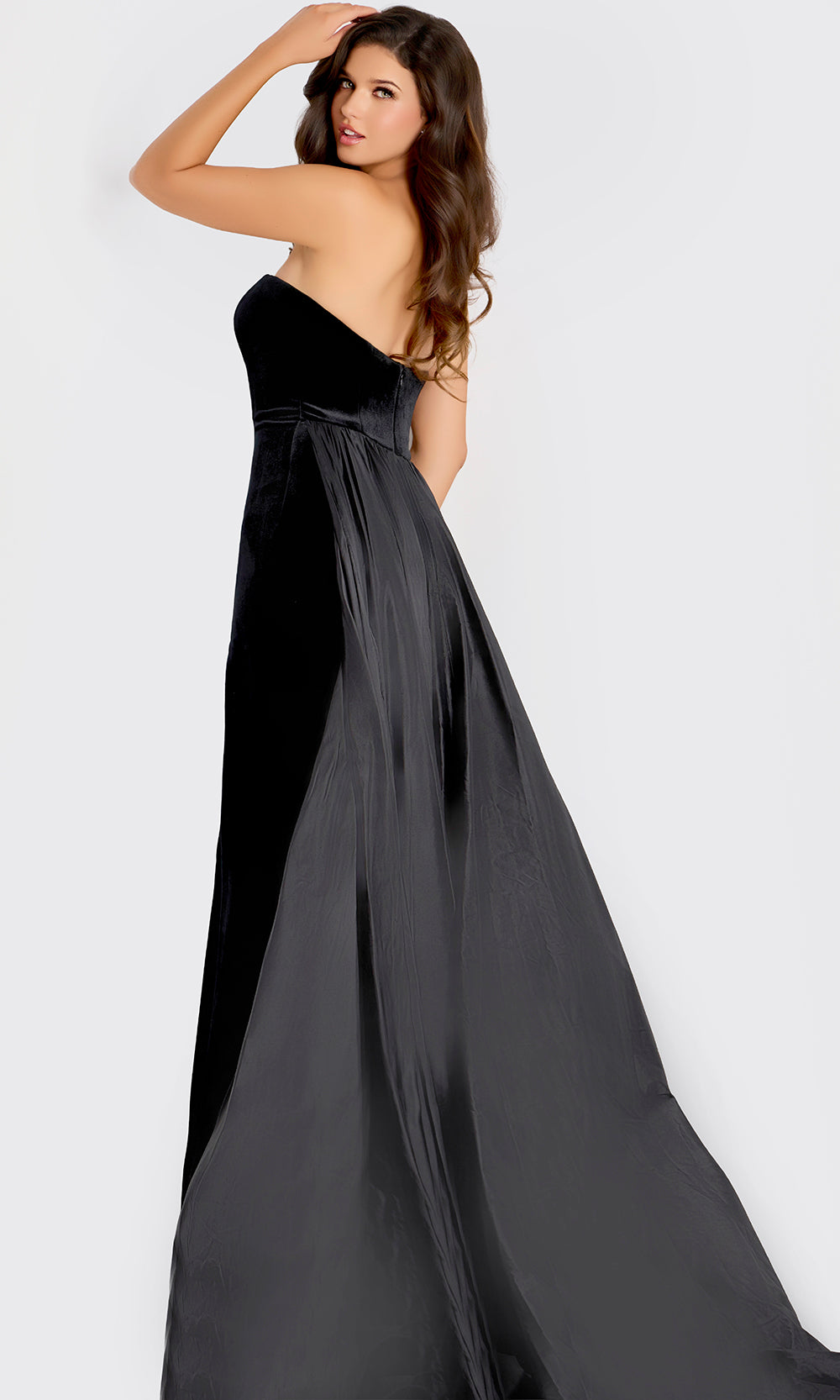 Jovani 48180 - Flowing Overskirt Strapless Evening Gown