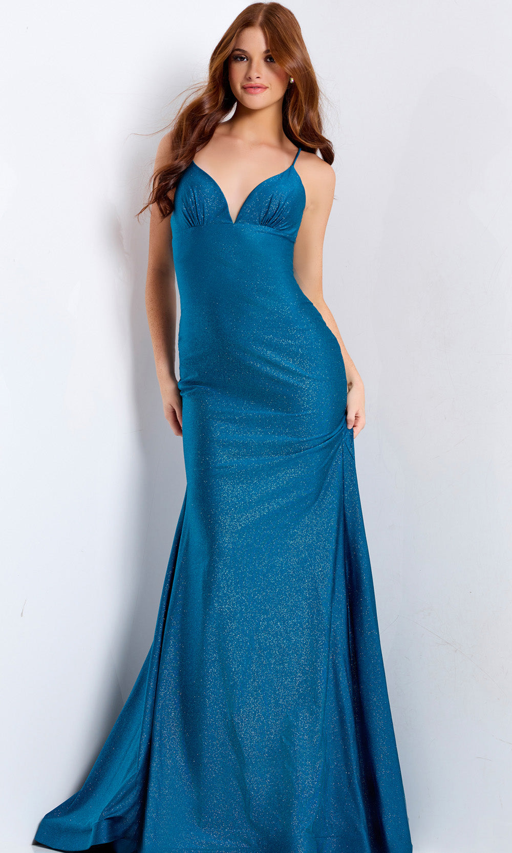 Jovani 48200 - Spaghetti Strap Mermaid Prom Gown Prom Dresses