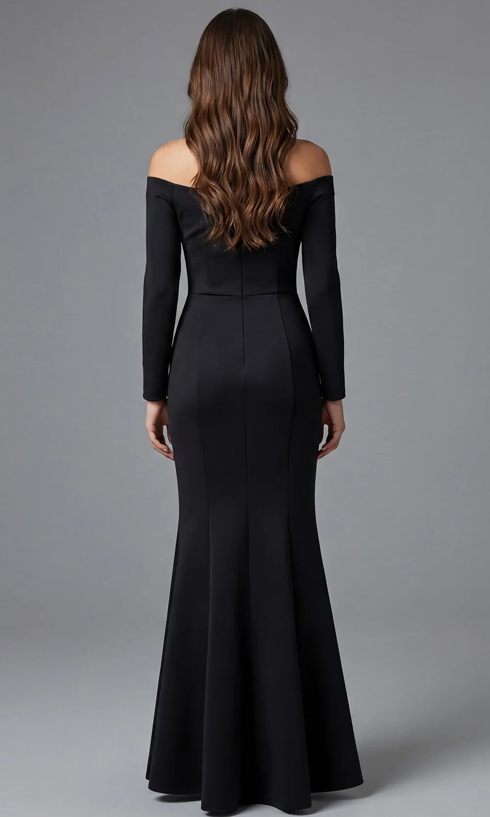 Jovani 48207 - Off Shoulder Peplum Waist Evening Gown Special Occasion Dress In Black