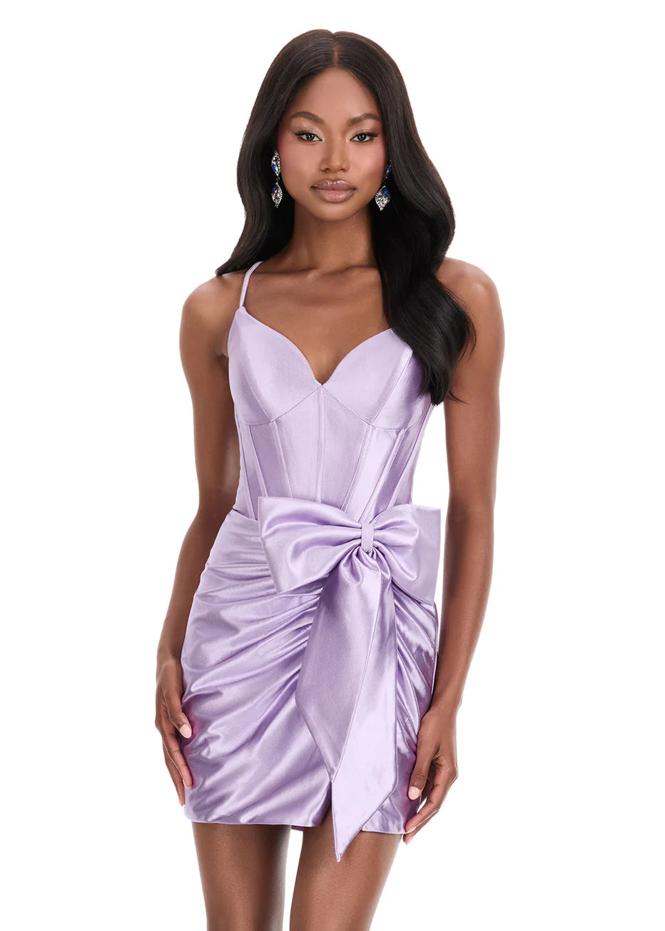 Ashley Lauren 4827 - Lace-Up Corset Back Sheath Dress