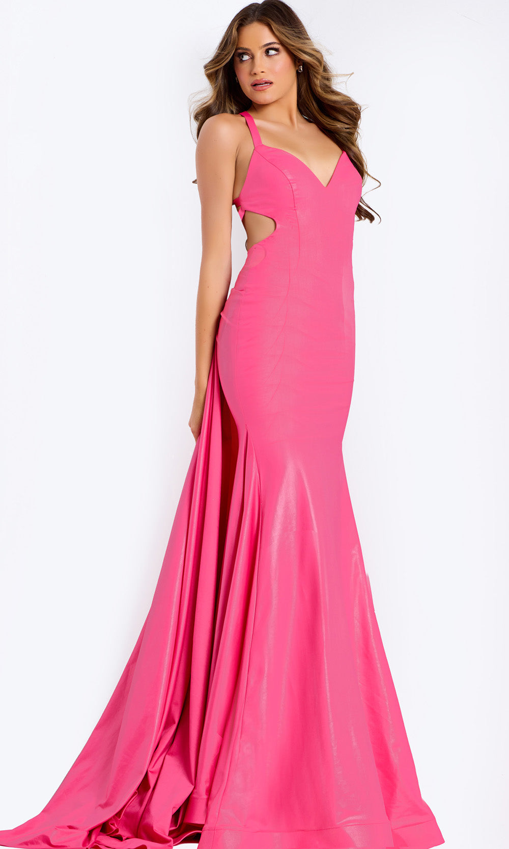 Jovani 48291 - V-Neck Draped Back Prom Gown Prom Dresses
