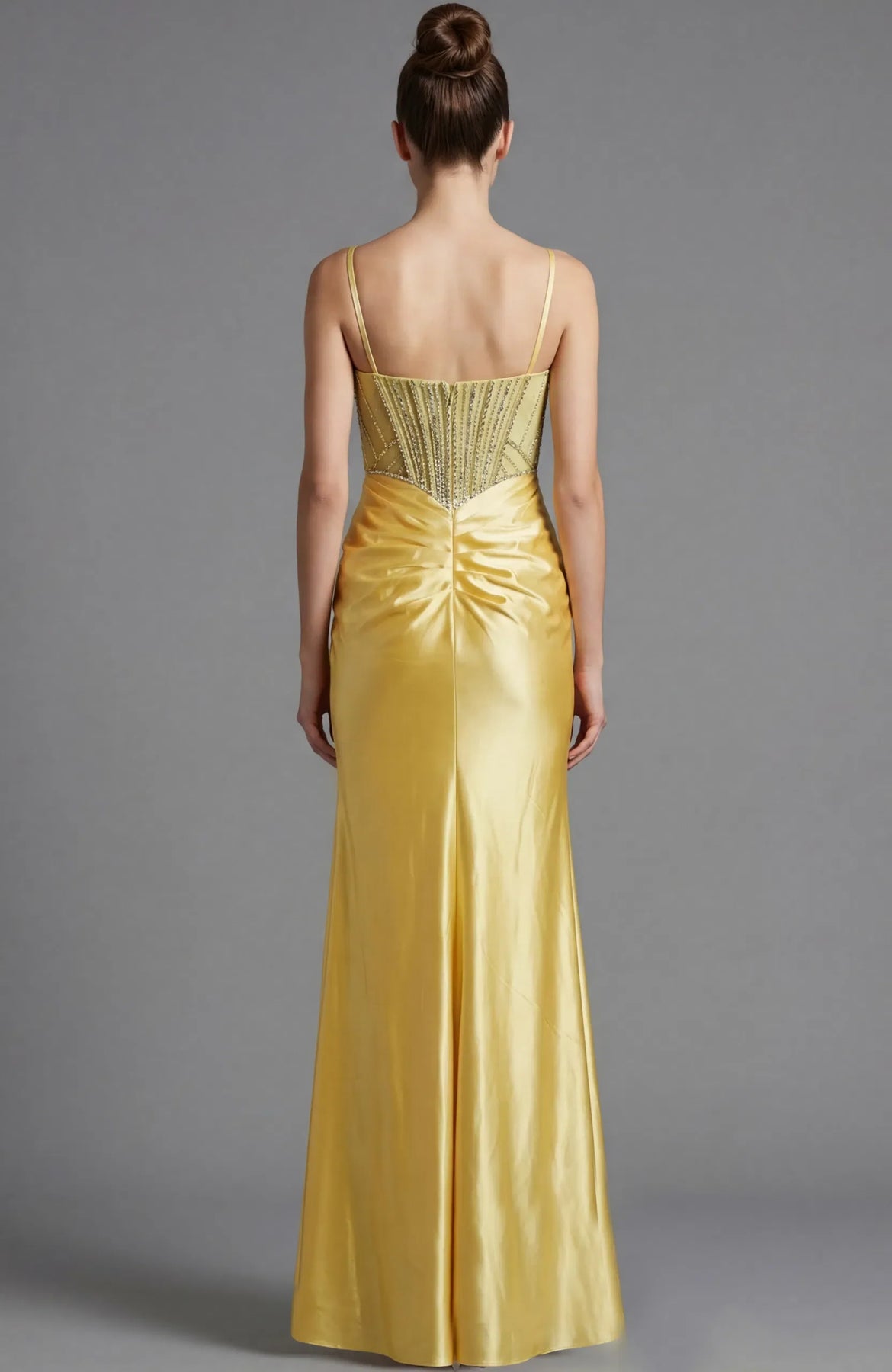 Jovani 48368 - Spaghetti Strap Rhinestone Corset Gown Prom Dresses