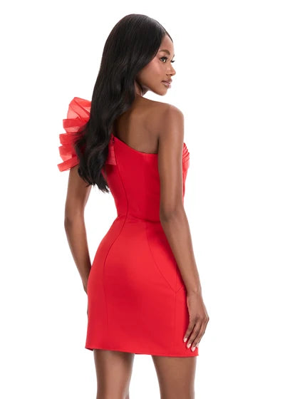 Ashley Lauren 4839 - Organza Layered One Shoulder Dress